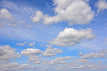 Naklejka na ściany i meble white clouds flying on the blue sky in sunny day wallpaper 