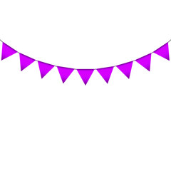 Purple colour bunting pennants image with transparent background.