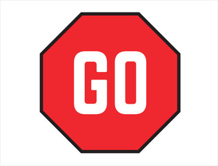 Go sign vector art white background