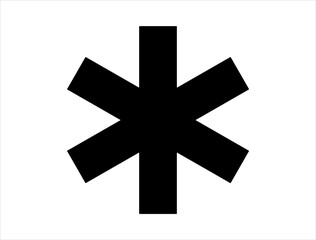 Obraz premium Asterisk symbol silhouette vector art white background