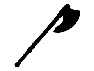 Axe silhouette vector art white background