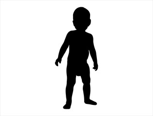 Baby silhouette vector art white background