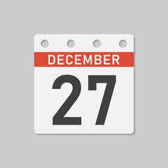 Icon page calendar day - 27 December