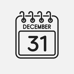 Icon page calendar day - 1 December