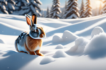 Draw a rabbit on the snow.
Generative AI