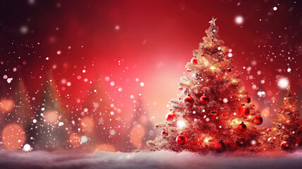 Fototapeta na wymiar Christmas tree of lights background. Generative Ai