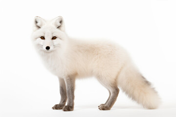 Fototapeta premium a white fox standing on a white surface