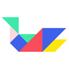 Tangram bird flat illustration