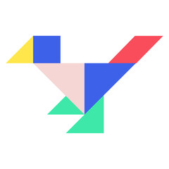 Tangram bird flat illustration