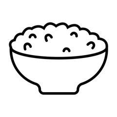 Rice bowl outline icon