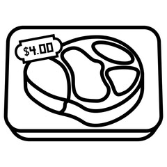 Raw beef packed outline icon