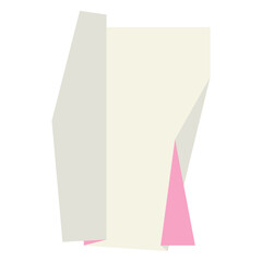 Folded paper flat illustration