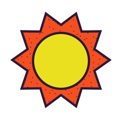 Sun line filled illustration