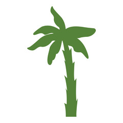 Banana tree silhouette flat illustration