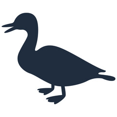 Duck silhouette flat illustration