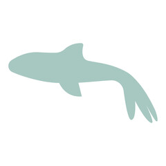 Fish silhouette flat illustration