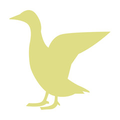 Duck silhouette flat illustration