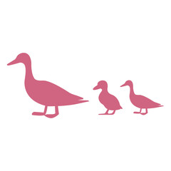 Ducks silhouette flat illustration