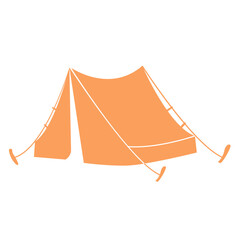 Tent silhouette flat illustration