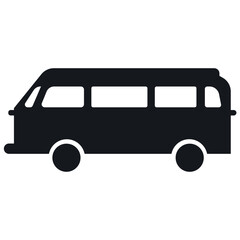 Van silhouette flat illustration