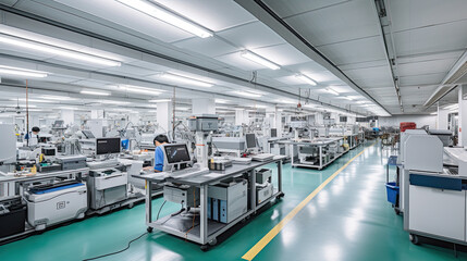 factory workshop interior and machines