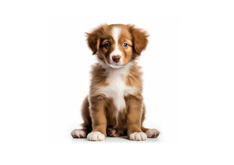 Picture of a puppy on a white background