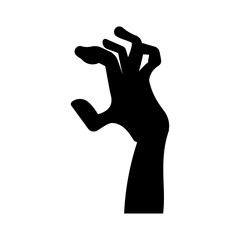 Zombie hand icon vector. Hand illustration sign. Halloween symbol.