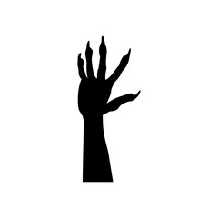 Zombie hand icon vector. Hand illustration sign. Halloween symbol.