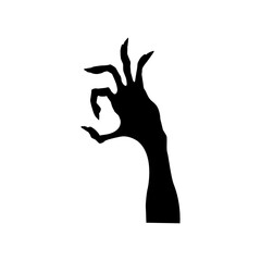 Zombie hand icon vector. Hand illustration sign. Halloween symbol.
