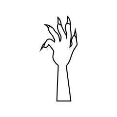 Zombie hand icon vector. Hand illustration sign. Halloween symbol.