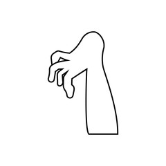 Zombie hand icon vector. Hand illustration sign. Halloween symbol.