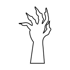 Zombie hand icon vector. Hand illustration sign. Halloween symbol.