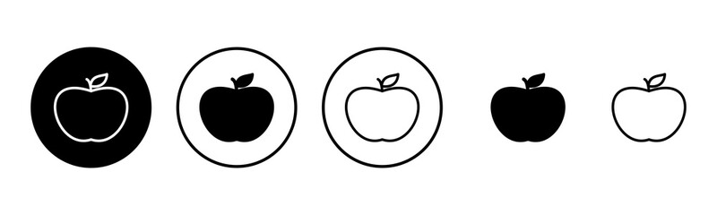 Apple icon set illustration. Apple sign and symbols for web design.