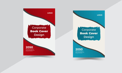 collection of modern graphic design book cover layout template with geometric graphic elements and space in A4 size.
