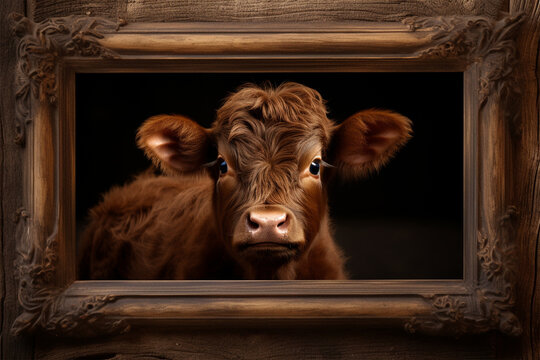 Cow In Photo Frame