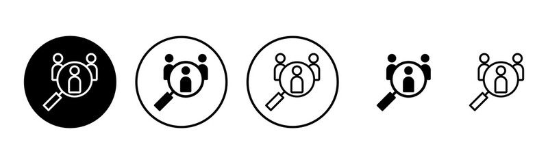 Hiring icon set illustration. Search job vacancy sign and symbol. Human resources concept. Recruitment