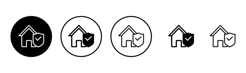 home insurance icon set illustration. home protection sign and symbol