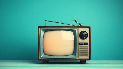 Vintage 90's Concept: Retro Television on Background