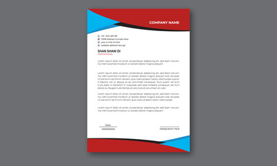 corporate Modern Letterhead Design Template . Minimalist concept business style letterhead template design. Professional & modern letterhead template design with geometric shapes. Vector graphic desi
