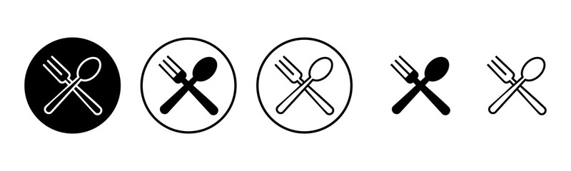 spoon and fork icon set illustration. spoon, fork and knife icon vector. restaurant sign and symbol