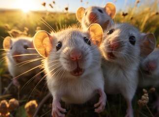 A group of vole mice