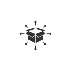 Box delivery icon in flat. Vector symbol illustration sign