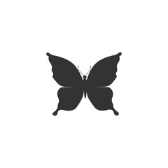 Butterfly silhouette icon vector on a white background