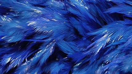 Dark blue tinsel, Bright color. Generative Ai