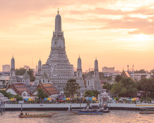The most beautiful Viewpoint Wat Arun,Buddhist temple in Bangkok, Thailand 
