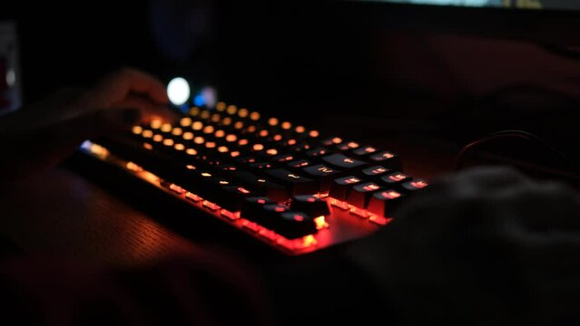 gaming keyboard with multi-colored backlight