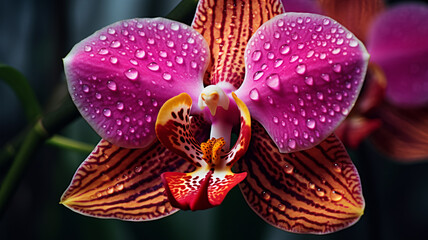 Exotic orchid with vibrant petals, AI Generative.