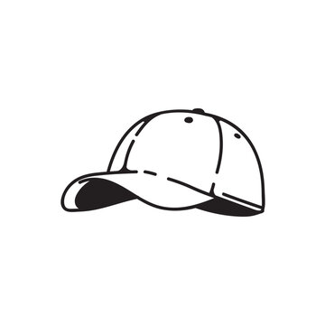 Template baseball cap vector illustration flat sketch design outline