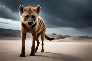 Fotobehang hyena in the desert © baloch