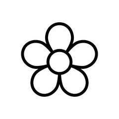 Daisy Flower Flat Outline Icon Isolated Vector Illustration
